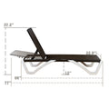 A technical diagram of a modern outdoor lounge bed with key dimensions labeled. The lounge bed features a brown fabric surface and a light - gray frame. Dimensions such as 22.8", 12", 66", 77", and 37.2" are marked, indicating various parts of the structure.Outdoor Lounge Bed: Dimension Diagram. outdoor lounge bed, lounge bed dimensions, adjustable backrest, modern design.