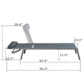 Title: Grey Lounge Chair Dimensions for Outdoor Use
Alt Text: Grey lounge chair with cushioned headrest, showing dimensions: 78.3" long, 64.4" wide, 36.6" high, 12.7" leg height, 23.9" seat height, and 11.5" armrest height.
Keywords: grey lounge chair, outdoor furniture dimensions, cushioned headrest, patio seating, modern design, poolside chair, size guide