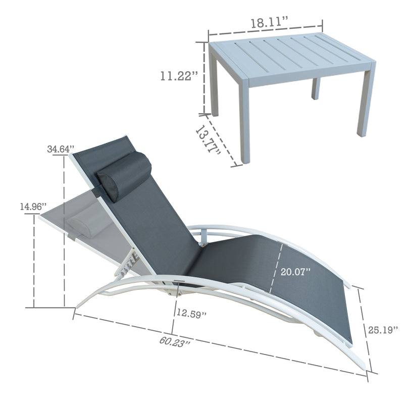KOZYARD Lounge Chair and Side Table Dimensions
alt text：Technical drawing showing the dimensions of a KOZYARD lounge chair and its accompanying side table. Keywords: KOZYARD, lounge chair, side table, dimensions

