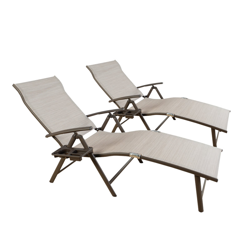 Kozyard Cozy Aluminum Beach Yard Pool Folding Reclining Adjustable Chaise Lounge Chair Gray