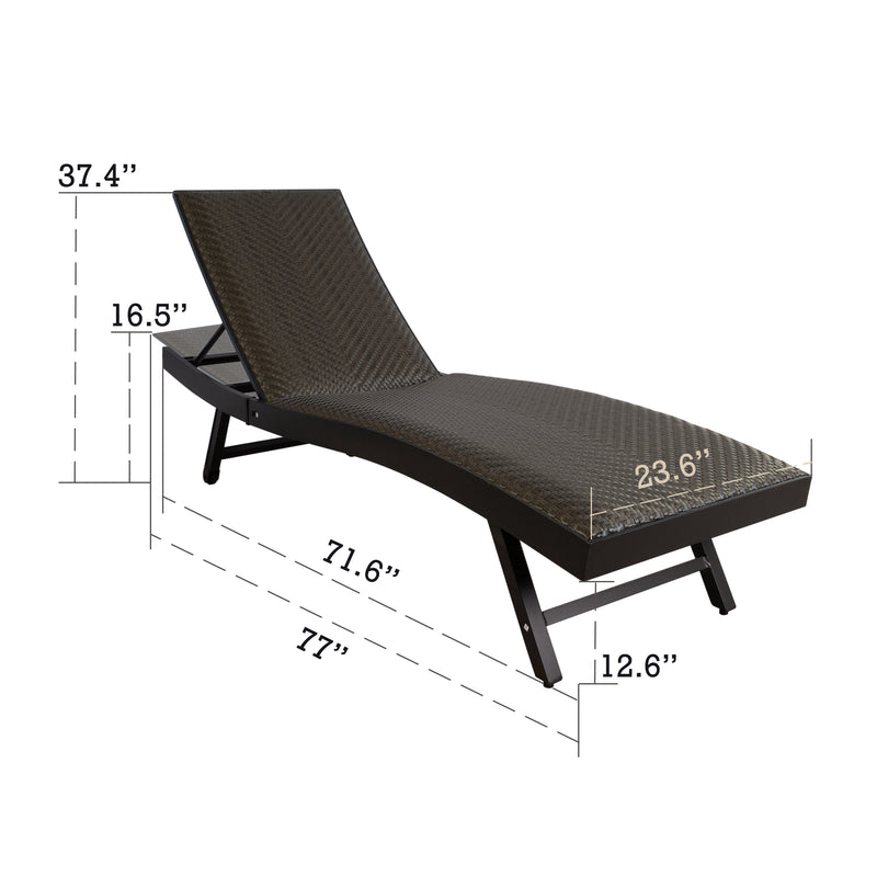 Dimensions of Black Lounge Chair
alt text：A technical drawing showing the dimensions of a black lounge chair, with clear measurements labeled for each component. Keywords: black lounge chair, dimensions, technical drawing

