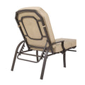 Stylish Outdoor Lounge Chair with Metal Frame
alt text：A back view of a modern outdoor lounge chair featuring a beige cushion and a sleek metal frame, ideal for poolside or patio relaxation. Keywords: outdoor lounge chair, metal frame, beige cushion
