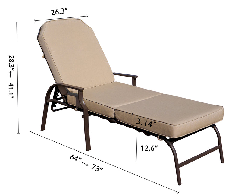 Kozyard Maya Chaise Lounge - Outdoor Patio Recliner Chair, Comfortable Patio Lounge Chair, Elegant Chaise Lounge Chair for Relaxation, Perfect Outdoor Recliner Chair