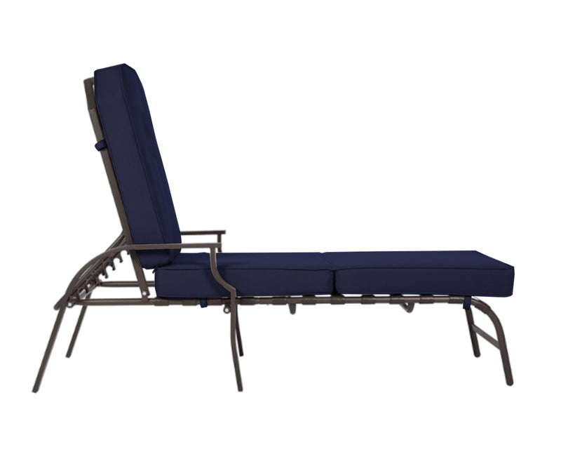 Kozyard Maya Outdoor Chaise Lounge Weather & Rust Resistant Steel Chair with Polyester Fabric Cushion（3 Color Options）