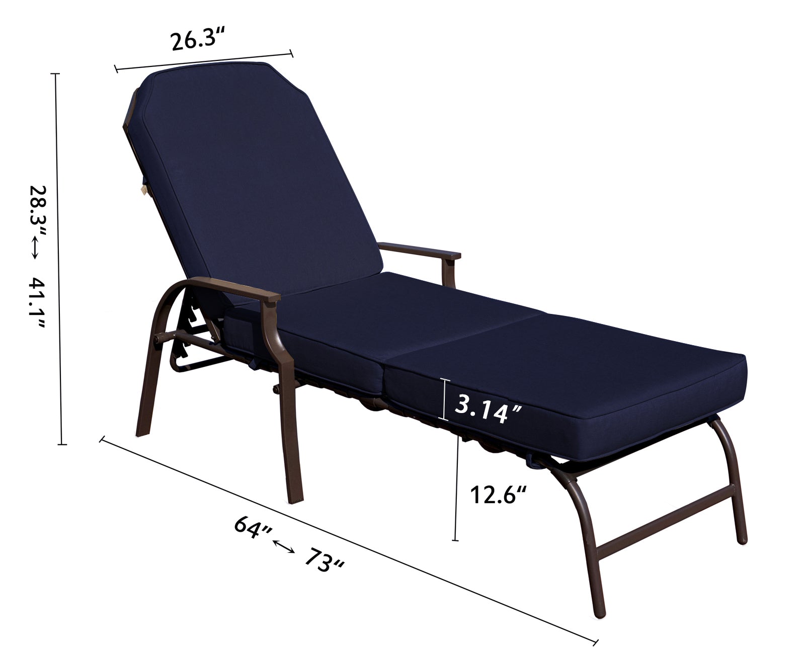 Kozyard Maya Chaise Lounge Outdoor Patio Recliner Chair, Comfortable