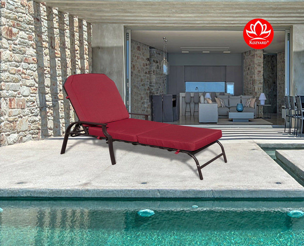 Kozyard Maya Chaise Lounge Outdoor Patio Recliner Chair Comfortable