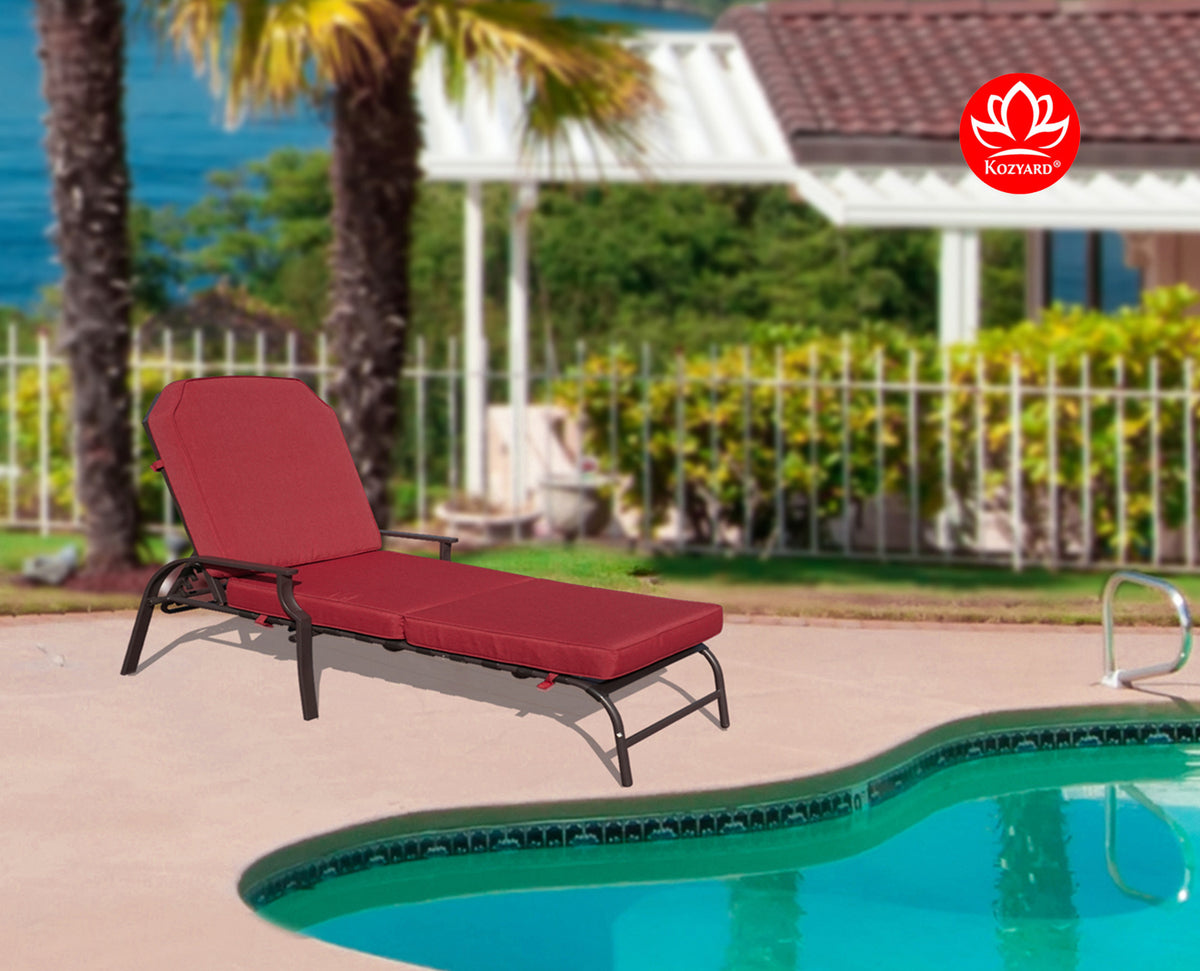 Kozyard Maya Chaise Lounge Outdoor Patio Recliner Chair Comfortable