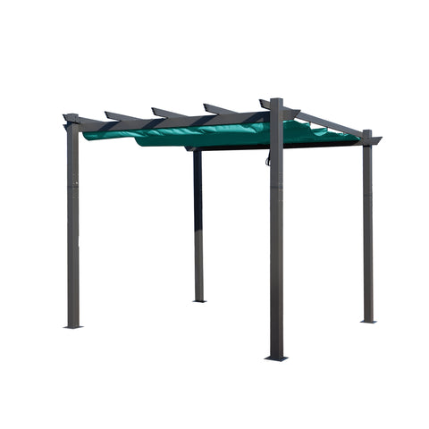 Kozyard outdoor pergola with adjustable beige canopy, durable metal frame and UV-blocking shade design, ideal for patio, garden or backyard relaxation and outdoor gatherings.