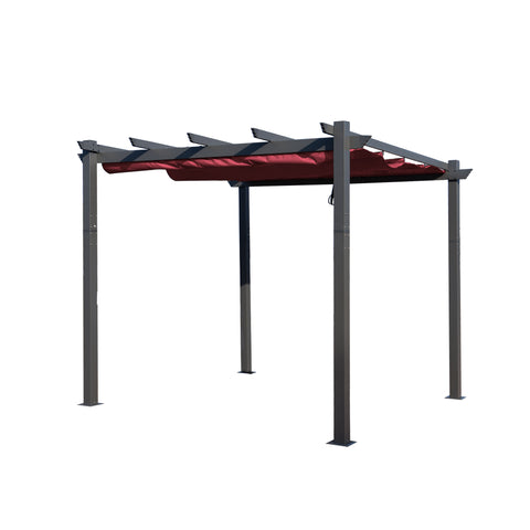 Kozyard outdoor pergola with adjustable beige canopy, durable metal frame and UV-blocking shade design, ideal for patio, garden or backyard relaxation and outdoor gatherings.