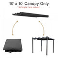10' x 10' gray Pergola Canopy (Frame Not Included)
alt text：A 10' x 10' gray canopy for pergola, shown in rolled - up, folded and installed states, with note that pergola frame is not included. Keywords: pergola canopy, 10' x 10', black, no frame