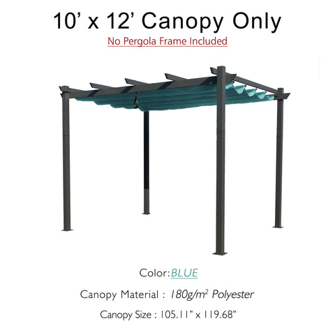 10' x 12' Beige Polyester Canopy for Pergola (Frame Not Included)
A 10' x 12' beige canopy made of 180g/m² polyester for pergola, with note that pergola frame is not included. Keywords: pergola canopy, 10' x 12', beige polyester
