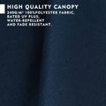 Close - up of a high - quality umbrella canopy fabric. Made of 240g/m² 100% polyester, it's UV rated, water - repellent, and fade - resistant.
Detailed view of an umbrella canopy material, highlighting its high - quality features: 240g/m² polyester, UV protection, water - repellency, and fade resistance.“High - Quality Umbrella Canopy: Polyester with UV & Water Resistance”，“Discover the Premium Umbrella Canopy: Fade - Resistant & Water - Repellent”umbrella canopy, high - quality canopy, 240g/m² polyester,