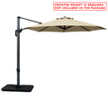 A beige cantilever patio umbrella with a dark - colored stand. Note: Counter weight is required and not included in the package.
Outdoor offset umbrella in beige, featuring a metal frame and base. Counter weight needed, not part of the package. Cantilever Patio Umbrella: Counter Weight Not Included. Outdoor Offset Umbrella: Counter Weight Required. cantilever umbrella, patio umbrella, offset umbrella, outdoor umbrella, counter weight, beige umbrella