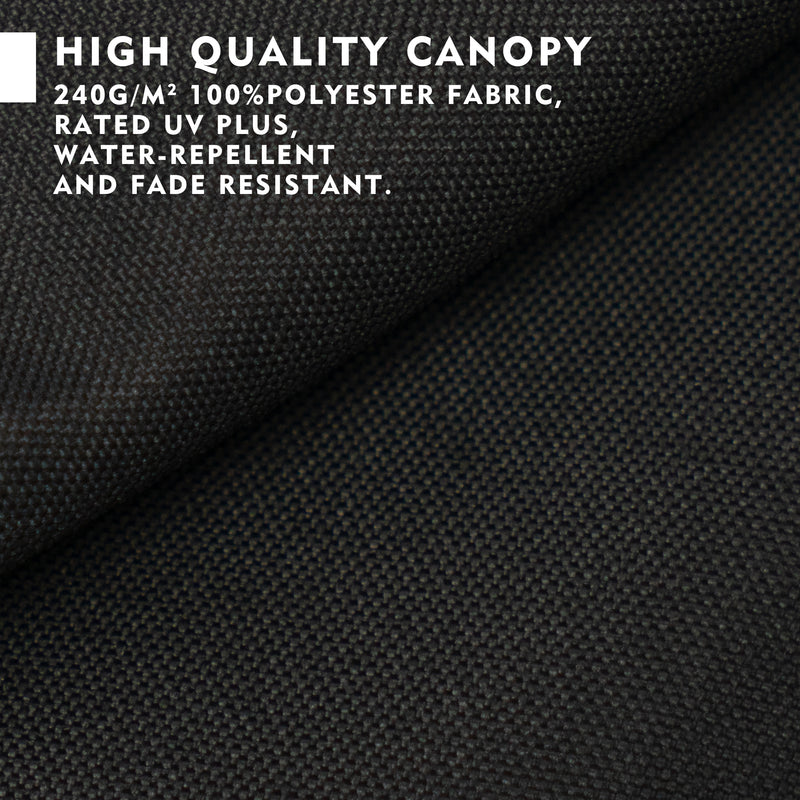 Close - up of a high - quality umbrella canopy fabric. Made of 240g/m² 100% polyester, it's UV rated, water - repellent, and fade - resistant.
Detailed view of an umbrella canopy material, highlighting its high - quality features: 240g/m² polyester, UV protection, water - repellency, and fade resistance.“High - Quality Umbrella Canopy: Polyester with UV & Water Resistance”，“Discover the Premium Umbrella Canopy: Fade - Resistant & Water - Repellent”umbrella canopy, high - quality canopy, 240g/m² polyester,