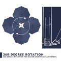 Diagram showing an outdoor umbrella's 360 - degree rotation feature for better shading control. Illustrations include top - down views of umbrellas in various positions and a side - view mechanism with a foot - operated control.
Visual guide of an umbrella's 360 - degree rotation system. The image displays multiple umbrella positions from above and a detailed drawing of the rotation mechanism's operation.“Outdoor Umbrella: 360 - Degree Rotation for Optimal Shading”
