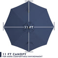 Top - down view of a 11 - foot navy blue patio umbrella canopy, designed to create a more comfortable outdoor environment.
A 11 - ft canopy of an outdoor umbrella shown from above, emphasizing comfort in the outdoor setting.“11 FT Patio Umbrella Canopy for Comfortable Outdoors”
“11 - Foot Canopy: Enhance Your Outdoor Comfort”11 ft umbrella canopy, patio umbrella, outdoor umbrella, comfortable outdoor environment, navy blue umbrella canopy
