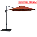 A red cantilever patio umbrella with a dark - colored stand. Note: Counter weight is required and not included in the package.
Outdoor offset umbrella in red, featuring a metal frame and base. Counter weight needed, not part of the package. Cantilever Patio Umbrella: Counter Weight Not Included. Outdoor Offset Umbrella: Counter Weight Required. cantilever umbrella, patio umbrella, offset umbrella, outdoor umbrella, counter weight, red umbrella