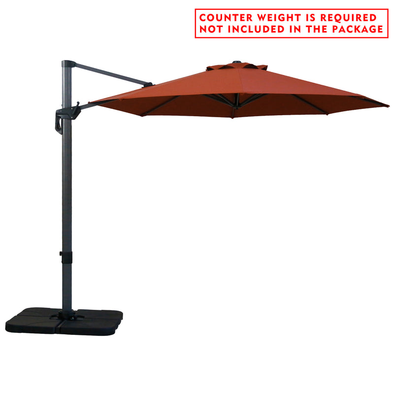 A red cantilever patio umbrella with a dark - colored stand. Note: Counter weight is required and not included in the package.
Outdoor offset umbrella in red, featuring a metal frame and base. Counter weight needed, not part of the package. Cantilever Patio Umbrella: Counter Weight Not Included. Outdoor Offset Umbrella: Counter Weight Required. cantilever umbrella, patio umbrella, offset umbrella, outdoor umbrella, counter weight, red umbrella