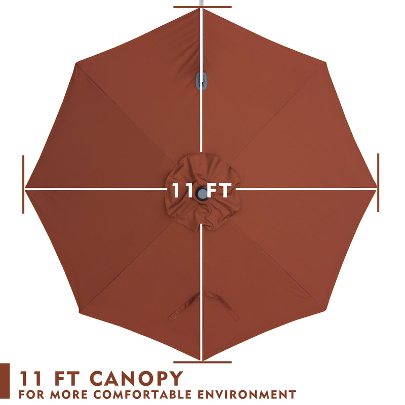 Top - down view of a 11 - foot red patio umbrella canopy, designed to create a more comfortable outdoor environment.
A 11 - ft canopy of an outdoor umbrella shown from above, emphasizing comfort in the outdoor setting.“11 FT Patio Umbrella Canopy for Comfortable Outdoors”
“11 - Foot Canopy: Enhance Your Outdoor Comfort”11 ft umbrella canopy, patio umbrella, outdoor umbrella, comfortable outdoor environment, red umbrella canopy
