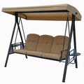 Outdoor Swing Bench with Canopy
An outdoor swing bench featuring a beige canopy and matching beige cushions, equipped with side mesh pockets and a cup holder. Ideal for creating a comfortable and shaded spot in the patio or garden.
