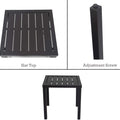 Features of a Black Outdoor Square Table
alt text：A visual presentation highlighting the slat top and adjustment screw features of a black outdoor square table. Keywords: outdoor table features, slat top design, adjustment screw