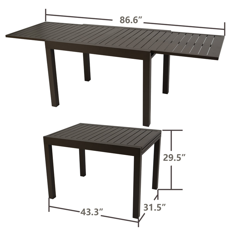 Kozyard Villa Outdoor Patio Dining Table Set -Expandable Dining Table