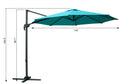 Kozyard 10' Offset Cantilever Hanging Patio Umbrella Large Market Style for Outdoor Balcony (3 Color Options)