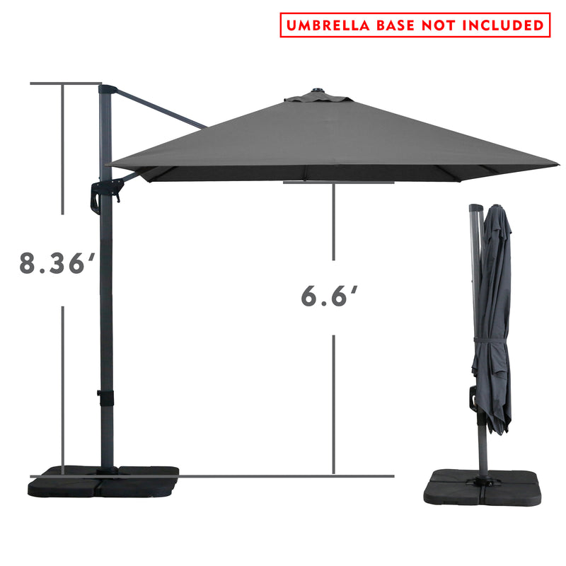 Kozyard Square Cantilever Umbrella 10ft × 10ft (4 Color Options)