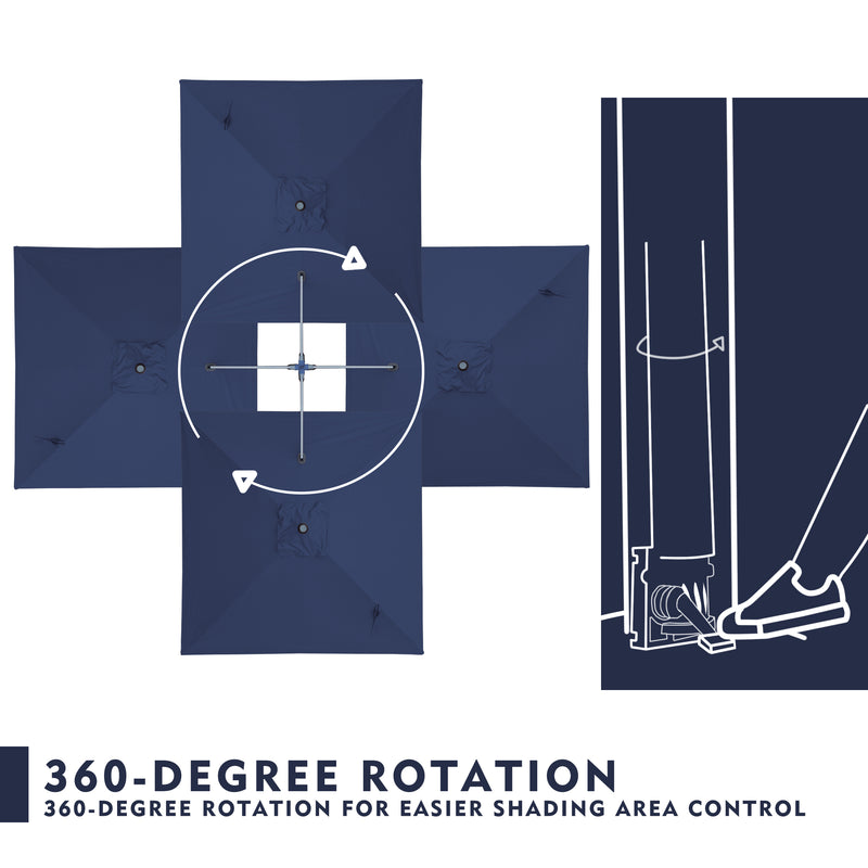 Kozyard Square Cantilever Umbrella 10ft × 10ft (4 Color Options)