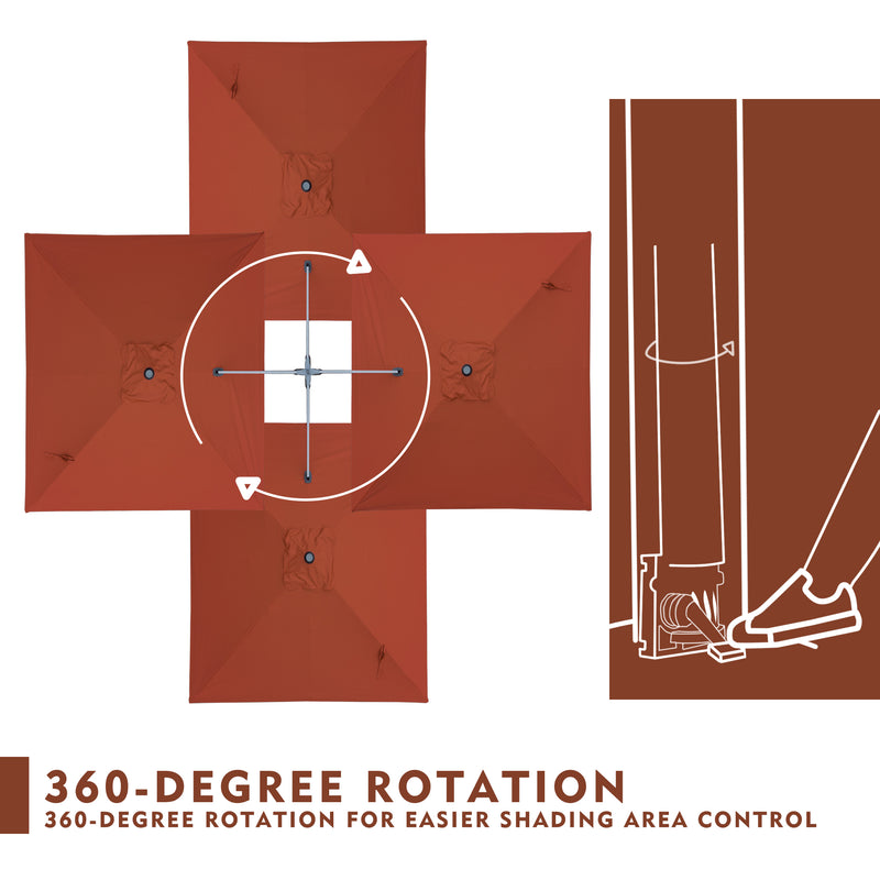 Kozyard Square Cantilever Umbrella 10ft × 10ft (4 Color Options)