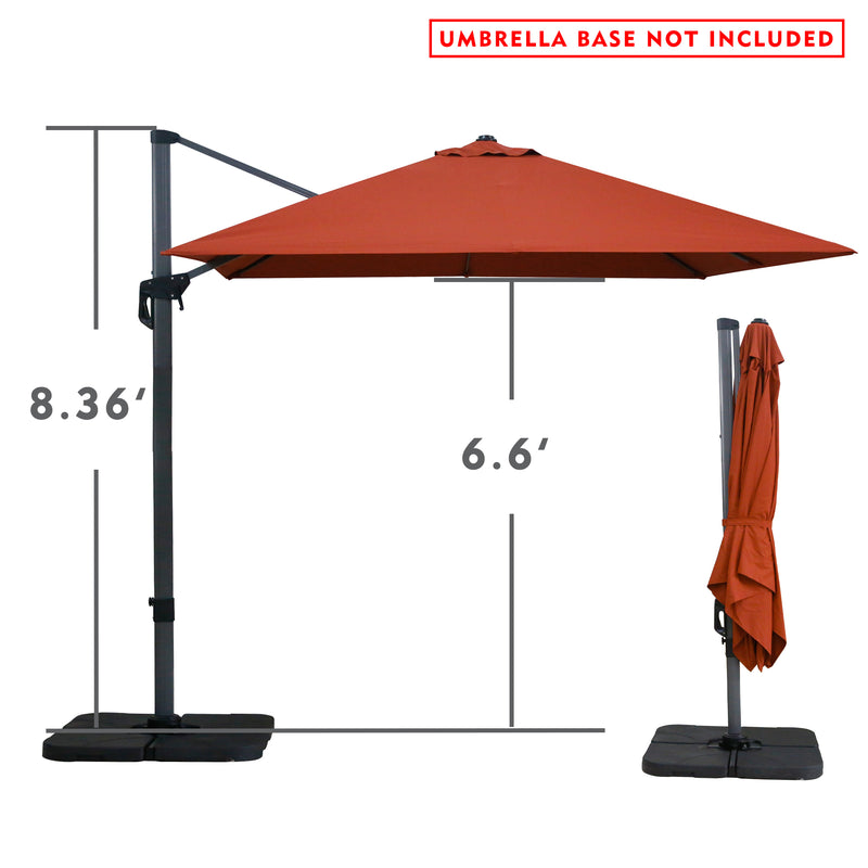 Kozyard Square Cantilever Umbrella 10ft × 10ft (4 Color Options)