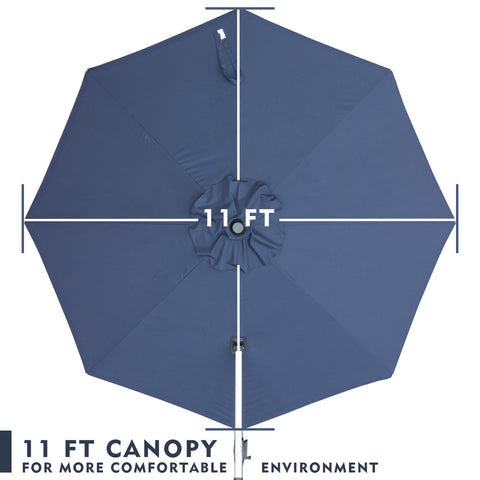 Top - down view of a 11 - foot navy blue patio umbrella canopy, designed to create a more comfortable outdoor environment.
A 11 - ft canopy of an outdoor umbrella shown from above, emphasizing comfort in the outdoor setting.“11 FT Patio Umbrella Canopy for Comfortable Outdoors”
“11 - Foot Canopy: Enhance Your Outdoor Comfort”11 ft umbrella canopy, patio umbrella, outdoor umbrella, comfortable outdoor environment, navy blue umbrella canopy
