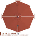 Top - down view of a 12 - foot red patio umbrella canopy, designed to create a more comfortable outdoor environment.
A 12 - ft canopy of an outdoor umbrella shown from above, emphasizing comfort in the outdoor setting.“12 FT Patio Umbrella Canopy for Comfortable Outdoors”
“12 - Foot Canopy: Enhance Your Outdoor Comfort”12 ft umbrella canopy, patio umbrella, outdoor umbrella, comfortable outdoor environment, red umbrella canopy

