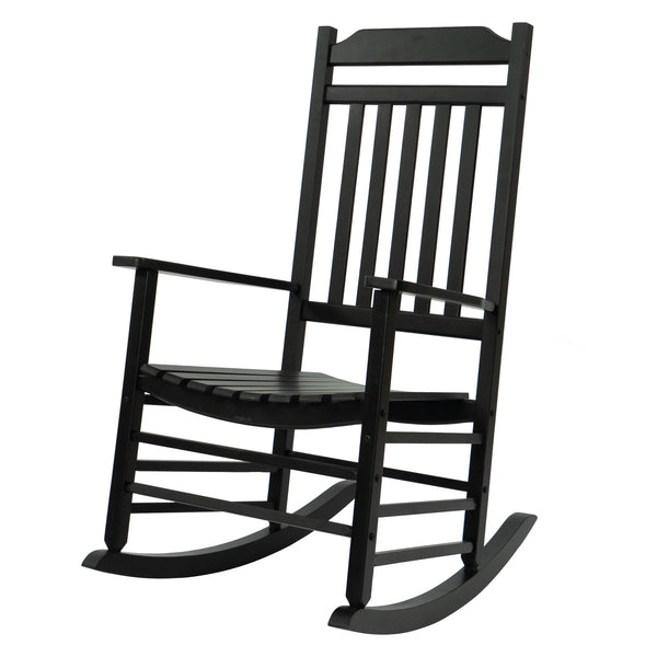 Kozyard High Back Slat Porch Rocking Chair, Solid Wood Rocker for Outdoor Or Indoor Use (7 Colors Options)