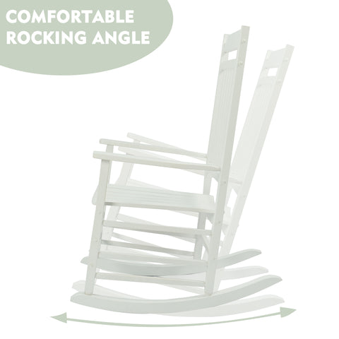 Kozyard wooden rocking chair showcasing a smooth and comfortable rocking angle, crafted from durable wood, ideal for relaxing on patios, porches or garden seating areas.