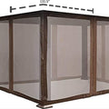 Mosquito - net for Gazebo with Dimensions 131.5" x 79.5". Mesh Netting for Gazebo, Brown - framed and Protective. Protective Mesh Net for Your Gazebo. Gazebo Netting: Keep Bugs Out with Ease. gazebo net, mosquito net for gazebo, mesh netting, outdoor gazebo accessory, bug - proof net, gazebo protection net