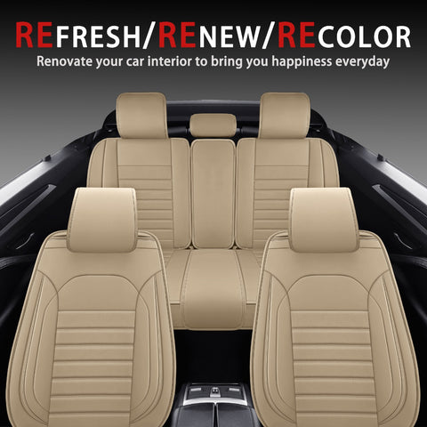 Title: Refresh Your Car Interior with Beige Seat Covers for Daily Happiness
Alt Text: Beige car seat covers on front and rear seats, showcasing a refreshed and renewed interior for enhanced comfort and style.
Keywords: car seat covers, beige interior, car interior refresh, automotive accessories, seat cover renewal, car comfort, stylish car seats