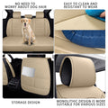 Title: Beige Car Seat Covers for Dogs - Easy Clean, Durable, Storage Design
Alt Text: Beige car seat covers with a dog, featuring easy cleaning, wear resistance, storage pockets, and a monolithic design for various sizes.
Keywords: car seat covers, dog-friendly, beige, easy clean, durable, storage design, pet accessories, vehicle protection