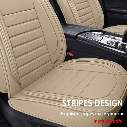 Title: Beige Car Seat Covers with Stylish Stripes Design  
Alt Text: Beige car seat covers with elegant stripes design, enhancing the beauty of your car interior.  
Keywords: car seat covers, beige, stripes design, car interior upgrade, stylish automotive accessories, vehicle decor