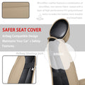 Title: Airbag-Compatible Beige Car Seat Covers with Microfiber Leather  
Alt Text: Beige microfiber leather car seat cover with airbag-compatible design, ensuring safety and durability.  
Keywords: car seat covers, airbag compatible, microfiber leather, beige, safety features, durable car accessories