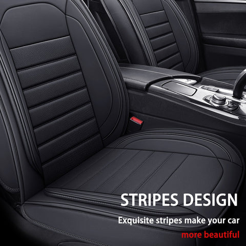 Tomic Yolanda Waterproof Faux Leather 5pcs Auto Seat Cover (Protector) Full Set, Universal Car Accessories Fit for Most Sedans SUV Pick-up Truck (5 Color Options)