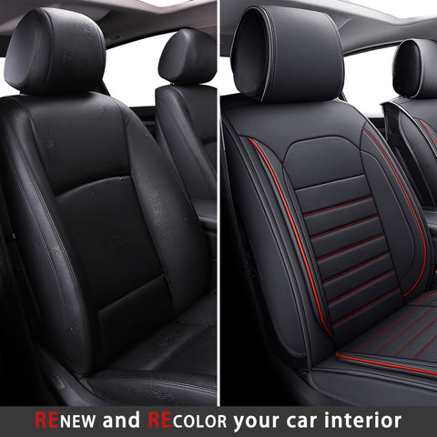 Car Interior Recolor Seat Covers (Black/Beige) - Renew worn seats with microfiber leather covers (black/beige options), stylish, durable, perfect for refreshing your car cabin’s appearance