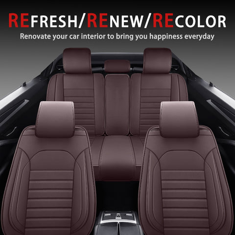 Car Seat Covers for Interior Renovation - Refresh/recolor your car cabin with beige microfiber leather covers, upgrade worn seats, enhance comfort & style, bringing daily driving happiness to your rides