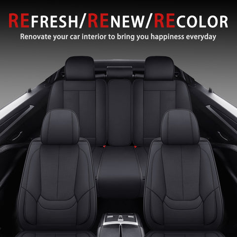 TOMIC Nephele Waterproof Faux Leather Auto Seat Cover (Protector) Full Set, Universal Car Accessories Fit for Most Sedans SUV Pick-up Truck(3 Color Options)