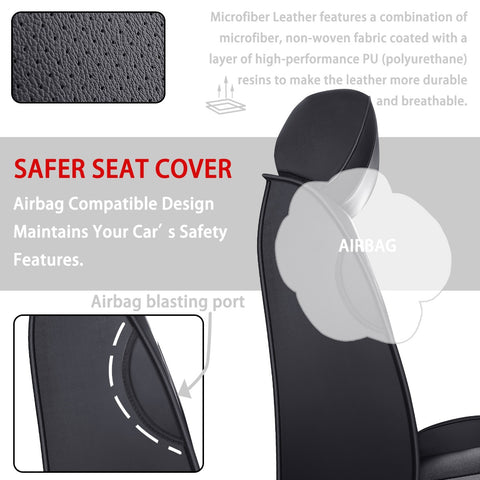 TOMIC Nephele Waterproof Faux Leather Auto Seat Cover (Protector) Full Set, Universal Car Accessories Fit for Most Sedans SUV Pick-up Truck(3 Color Options)