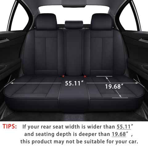 TOMIC Nephele Waterproof Faux Leather Auto Seat Cover (Protector) Full Set, Universal Car Accessories Fit for Most Sedans SUV Pick-up Truck(3 Color Options)