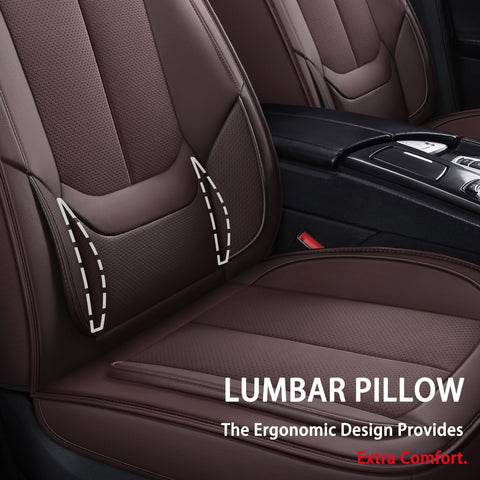 TOMIC Nephele Waterproof Faux Leather Auto Seat Cover (Protector) Full Set, Universal Car Accessories Fit for Most Sedans SUV Pick-up Truck(3 Color Options)