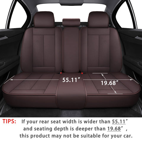 TOMIC Nephele Waterproof Faux Leather Auto Seat Cover (Protector) Full Set, Universal Car Accessories Fit for Most Sedans SUV Pick-up Truck(3 Color Options)