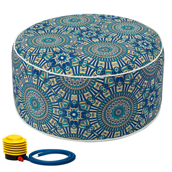 Kozyard Inflatable Stool Ottoman Used for Indoor or Outdoor, Kids or Adults, Camping or Home-Kaleid