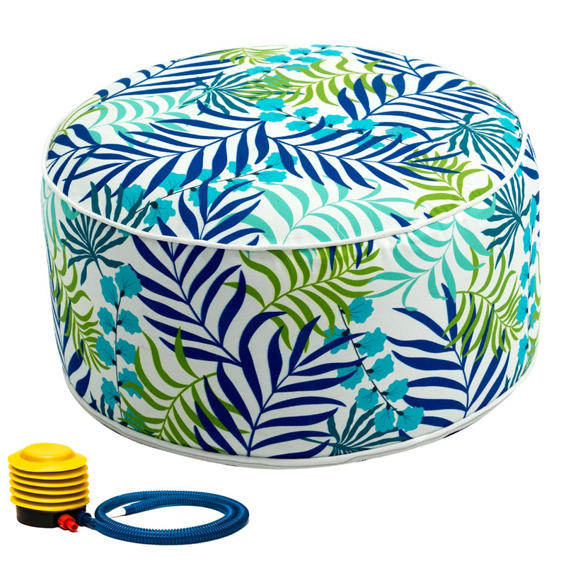 Kozyard Inflatable Stool Ottoman Used for Indoor or Outdoor, Kids or Adults, Camping or Home-Monstera